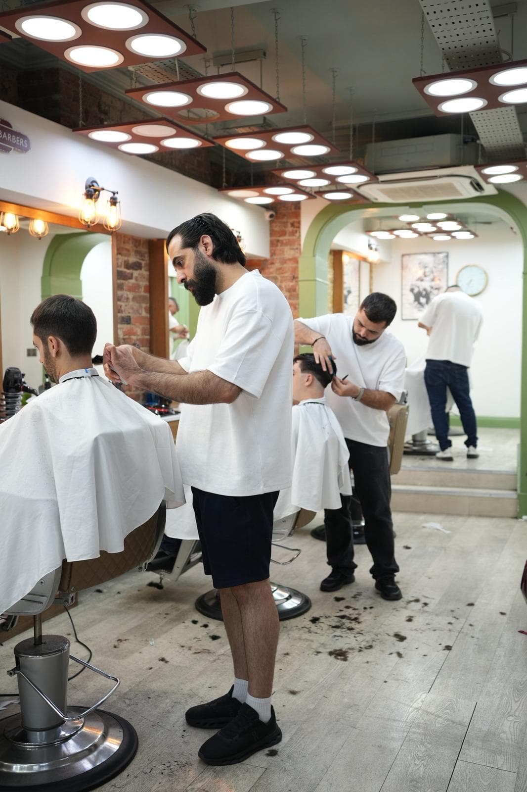 Styled haircut in the shop